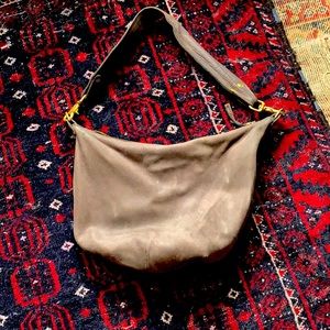 Clare V. Boho bag. Leather. Dark grey.